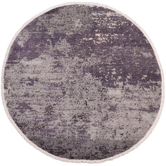handmade Modern Round Kafkaz Grey Green Hand Knotted ROUND WOOL&SILK area rug 8' x 8'