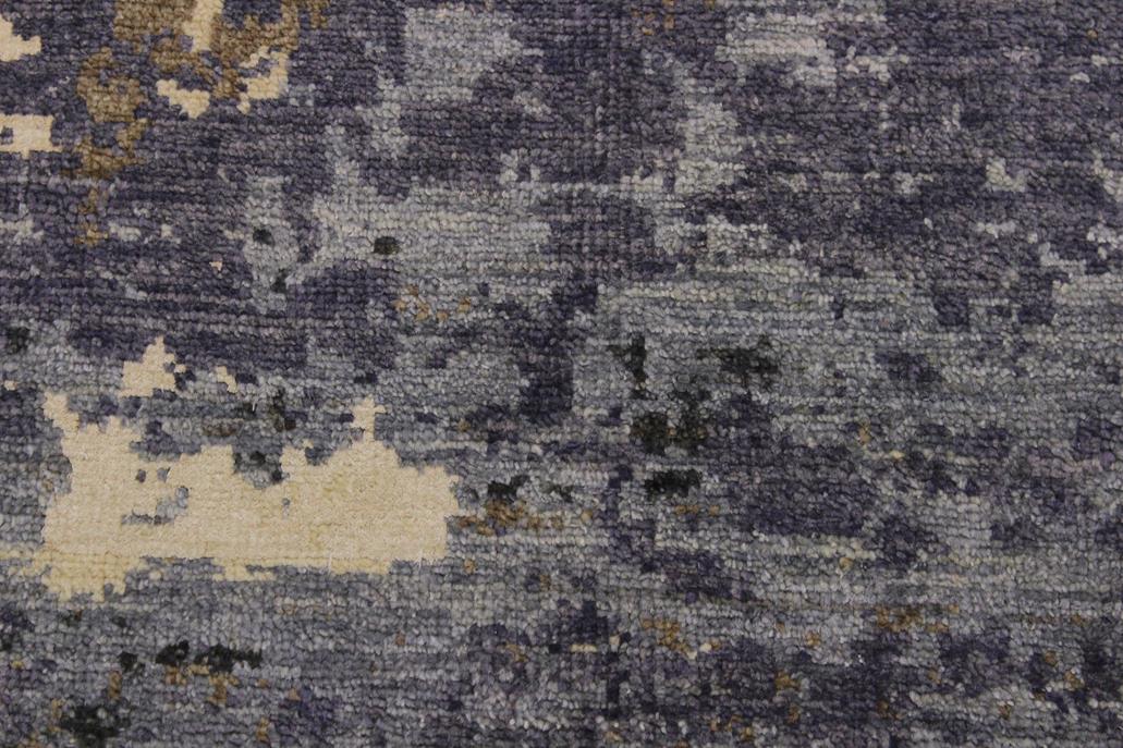 handmade Modern Kafkaz Grey Ivory Hand Knotted RECTANGLE WOOL&SILK area rug 9 x 12