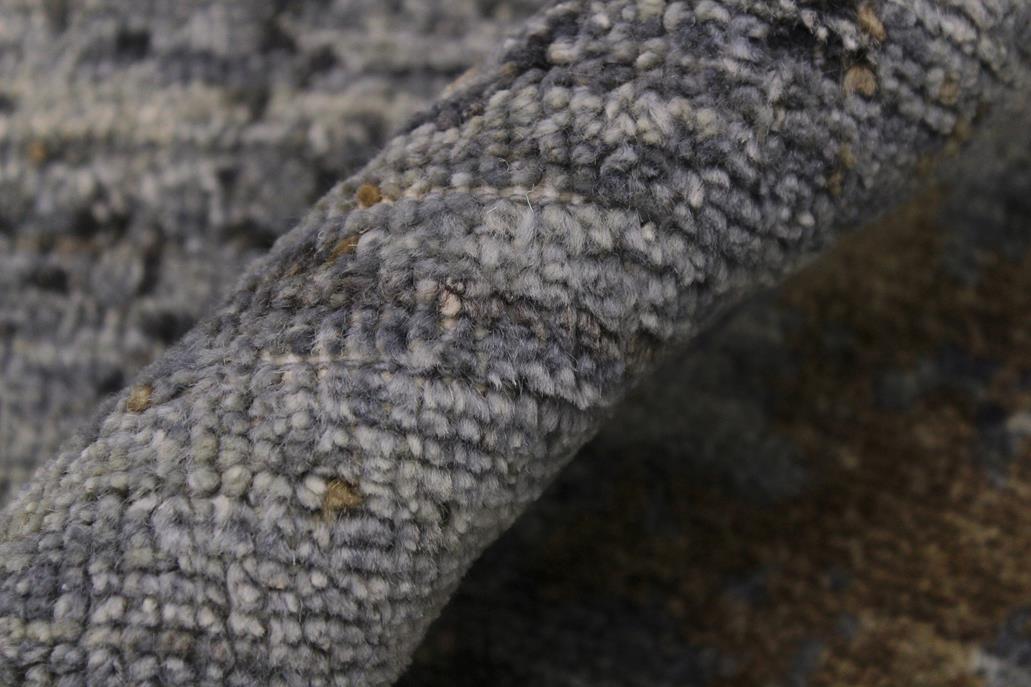 handmade Modern Kafkaz Grey Ivory Hand Knotted RECTANGLE WOOL&SILK area rug 9 x 12