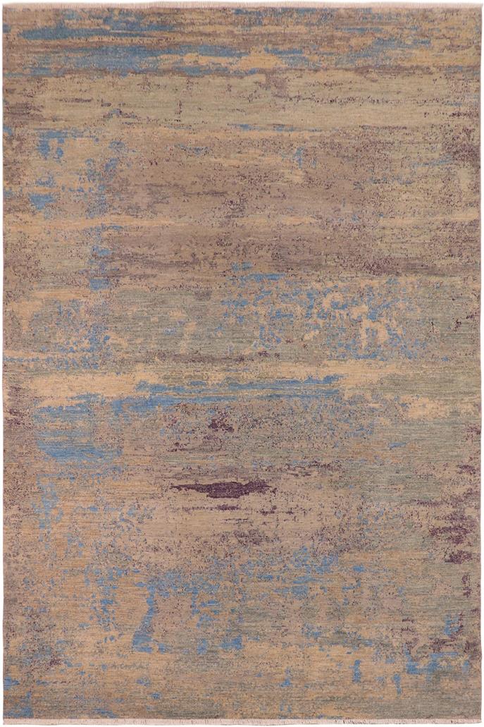 handmade Modern Kafkaz Grey Blue Hand Knotted RECTANGLE 100% WOOL area rug 10 x 14