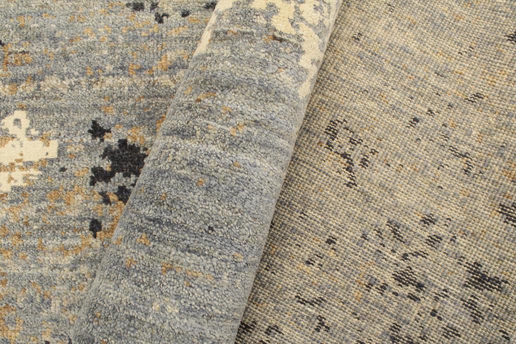 handmade Modern Modern Gray Blue Hand Knotted RECTANGLE WOOL&SILK area rug 8 x 10