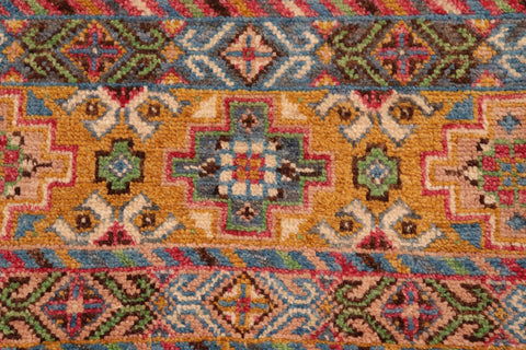 handmade Geometric Kurjean Blue Pink Hand Knotted RECTANGLE 100% WOOL area rug 8x10