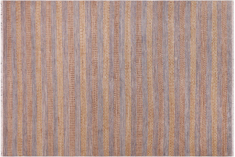 handmade Geometric Moroccan Hi Grey Gold Hand Knotted RECTANGLE 100% WOOL area rug 7' x 10'