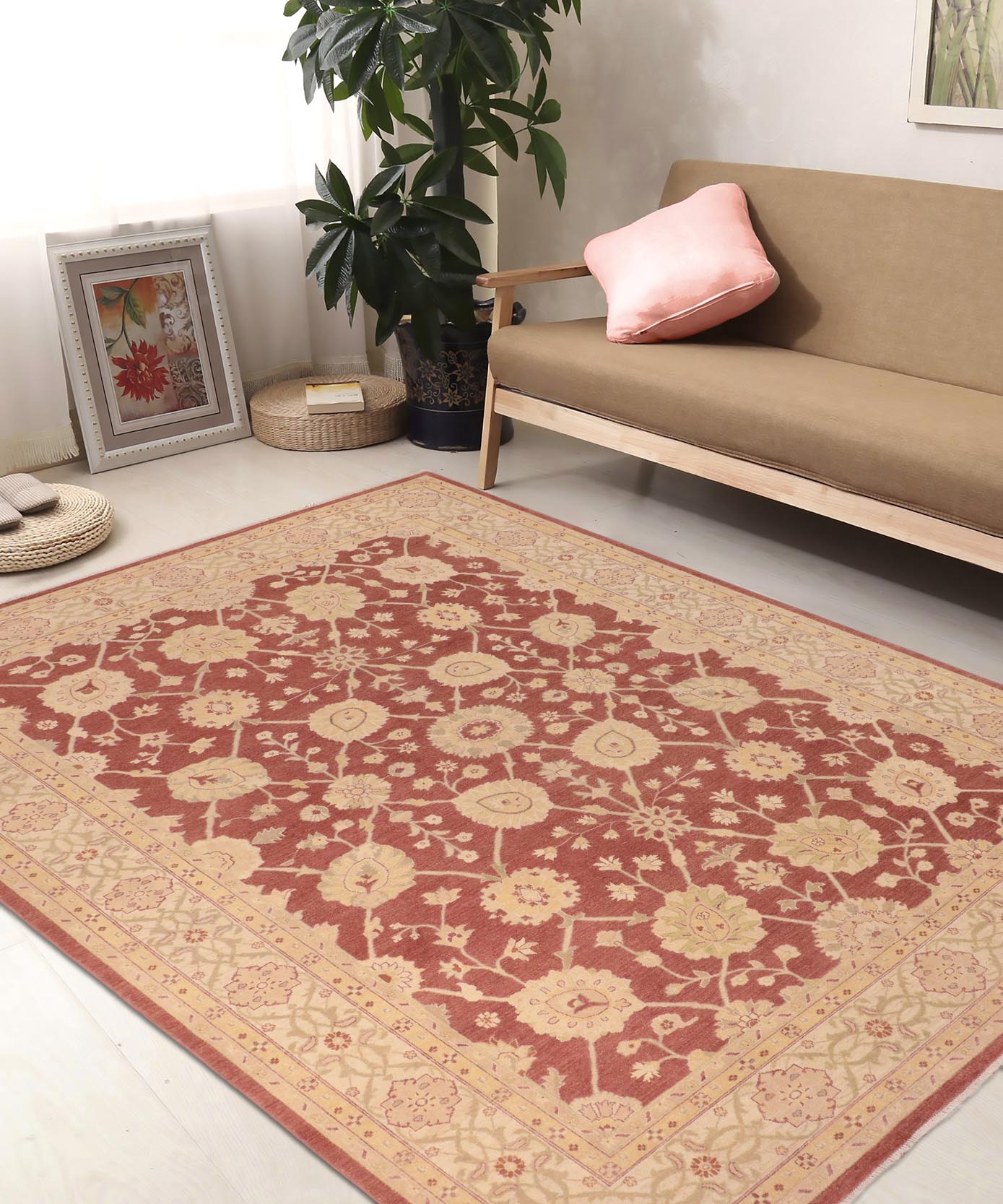 handmade Traditional Kafkaz Brown Beige Hand Knotted RECTANGLE 100% WOOL area rug 10x14