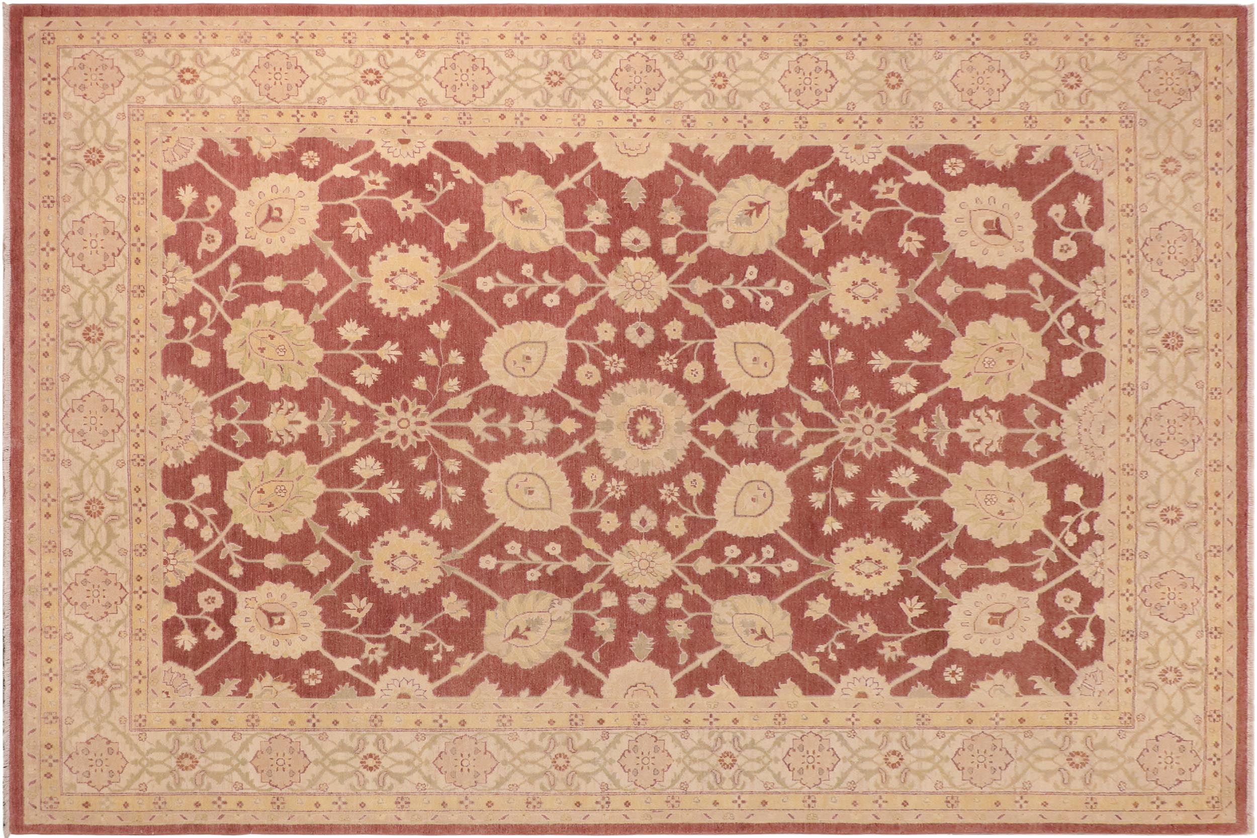 handmade Traditional Kafkaz Brown Beige Hand Knotted RECTANGLE 100% WOOL area rug 10x14