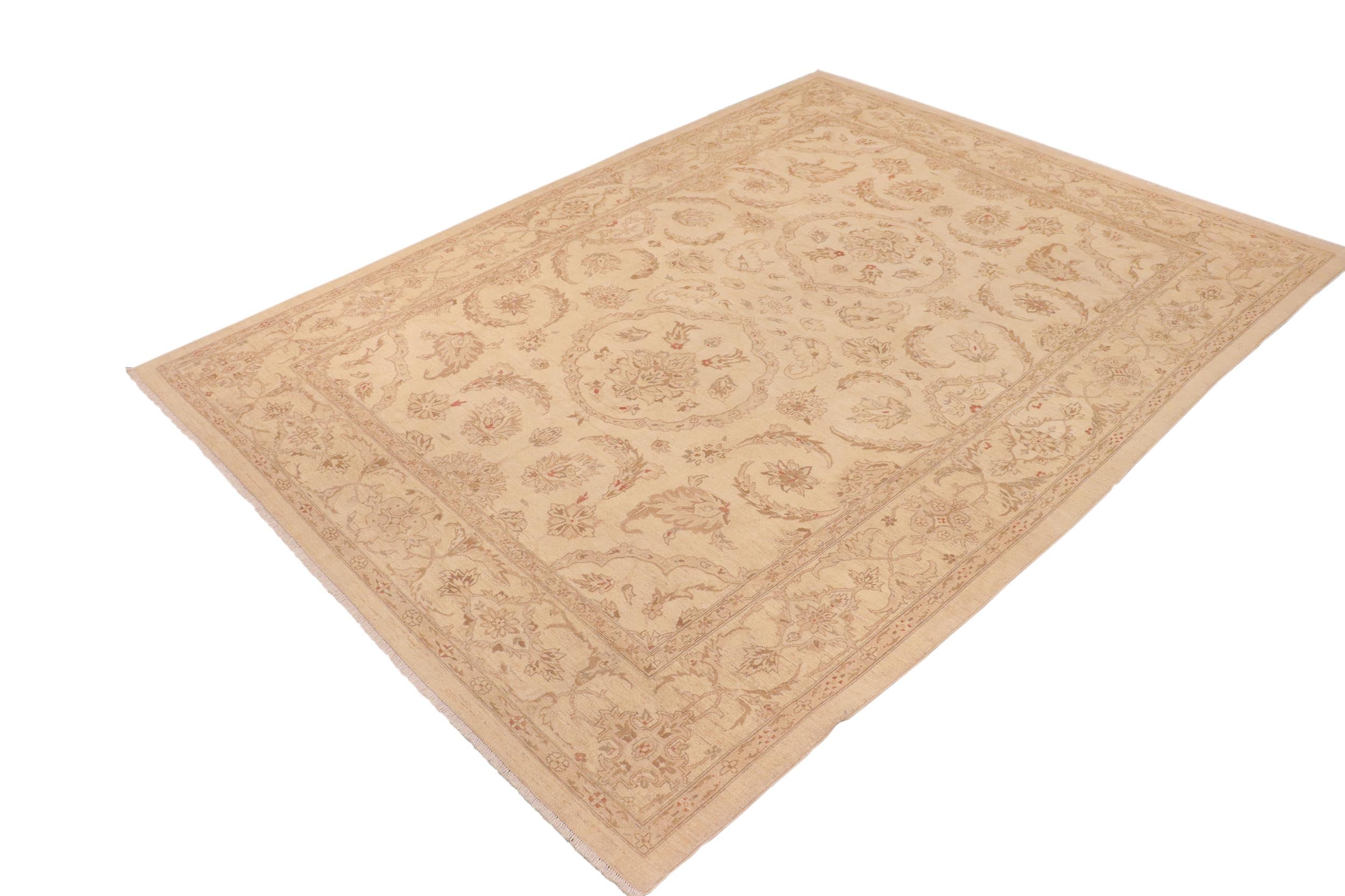 handmade Traditional Kafkaz Beige Brown Hand Knotted RECTANGLE 100% WOOL area rug 10x14