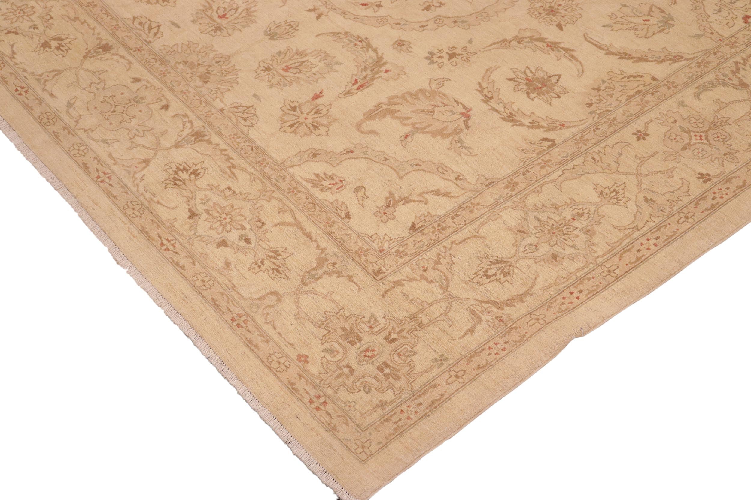 handmade Traditional Kafkaz Beige Brown Hand Knotted RECTANGLE 100% WOOL area rug 10x14
