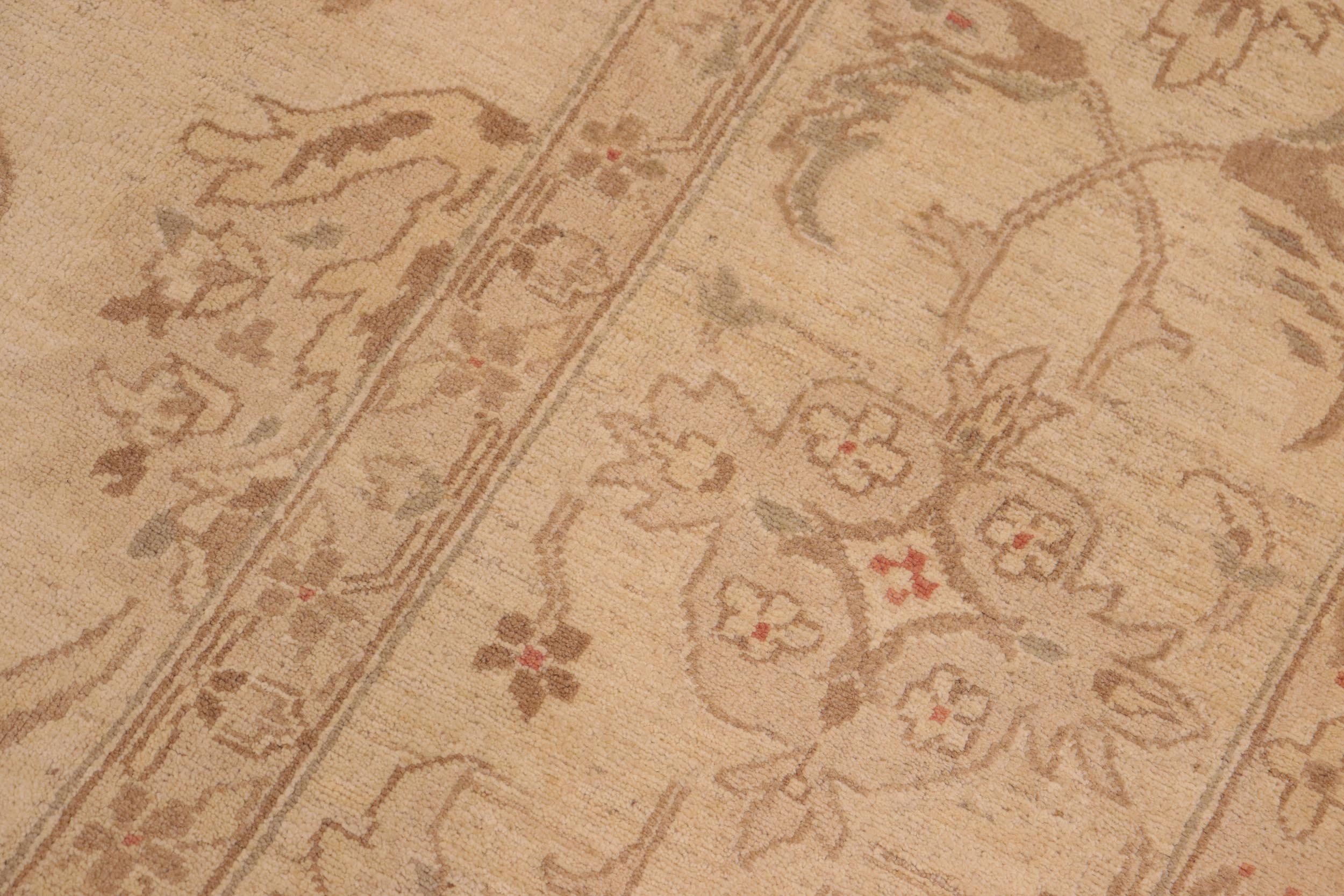 handmade Traditional Kafkaz Beige Brown Hand Knotted RECTANGLE 100% WOOL area rug 10x14