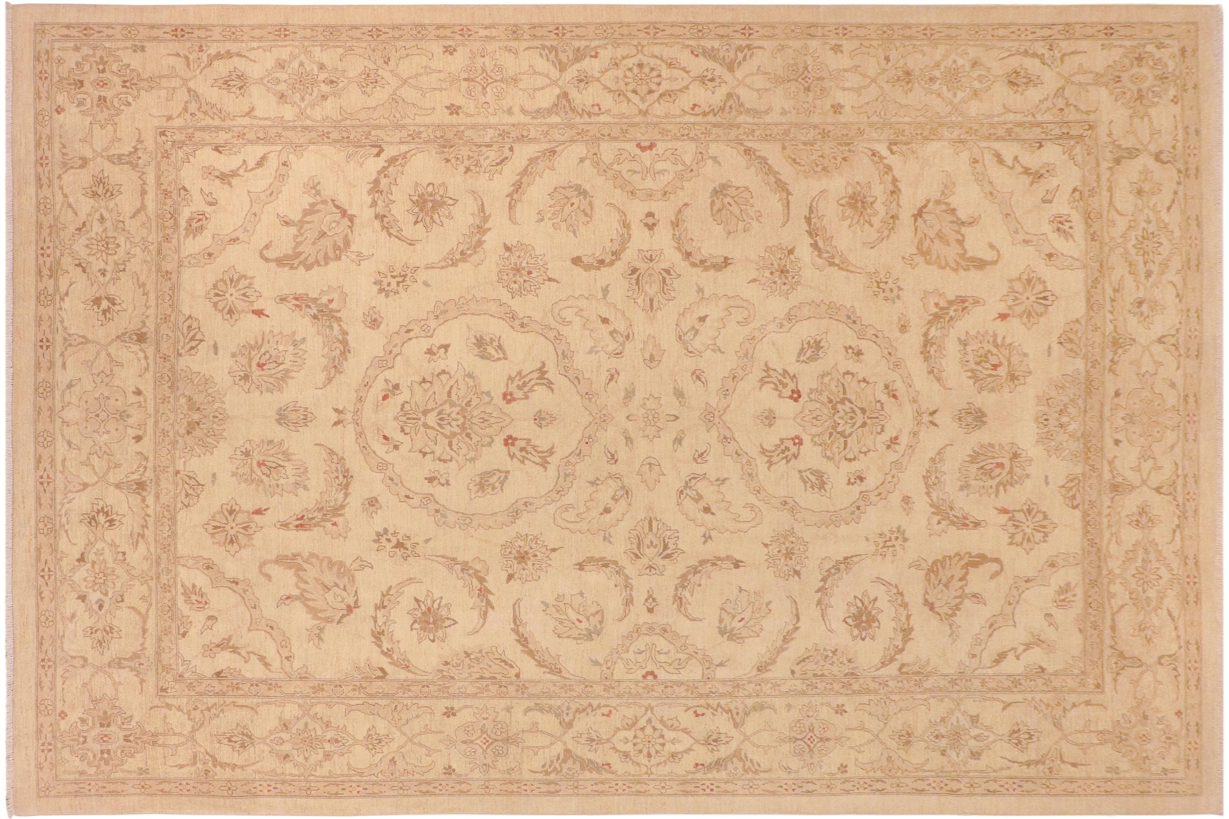 handmade Traditional Kafkaz Beige Brown Hand Knotted RECTANGLE 100% WOOL area rug 10x14