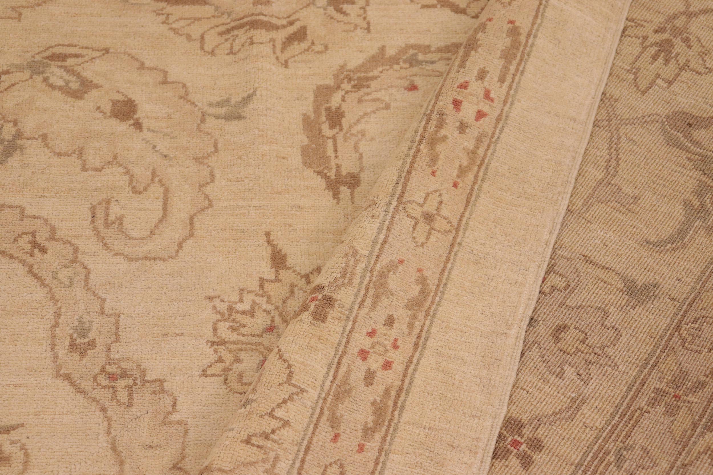 handmade Traditional Kafkaz Beige Brown Hand Knotted RECTANGLE 100% WOOL area rug 10x14