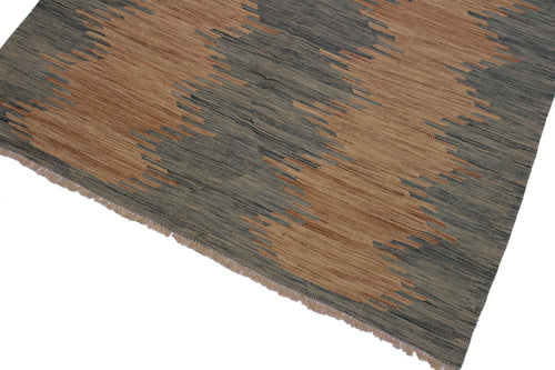 handmade Modern Kilim Grey Blue Hand-Woven RECTANGLE 100% WOOL area rug 6x8