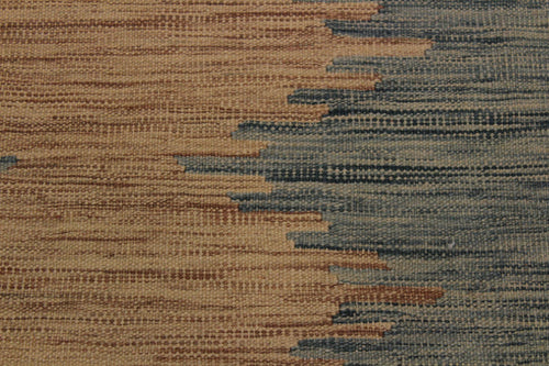handmade Modern Kilim Grey Blue Hand-Woven RECTANGLE 100% WOOL area rug 6x8