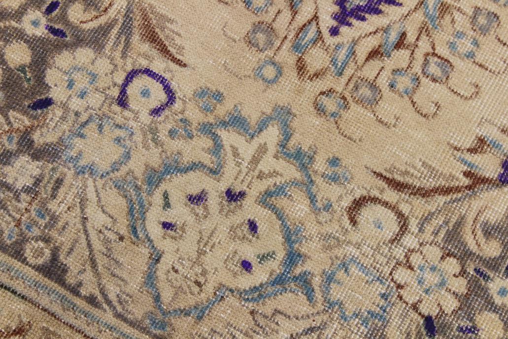 handmade Vintage Hand Painte Tan Brown Hand Knotted RECTANGLE 100% WOOL area rug 8 x 11