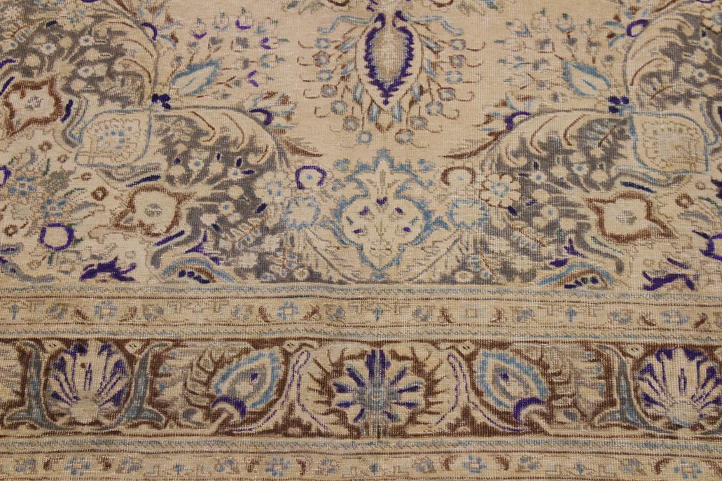 handmade Vintage Hand Painte Tan Brown Hand Knotted RECTANGLE 100% WOOL area rug 8 x 11