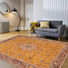 handmade Vintage Hand Painte Orange Blue Hand Knotted RECTANGLE 100% WOOL area rug 10' x 13'