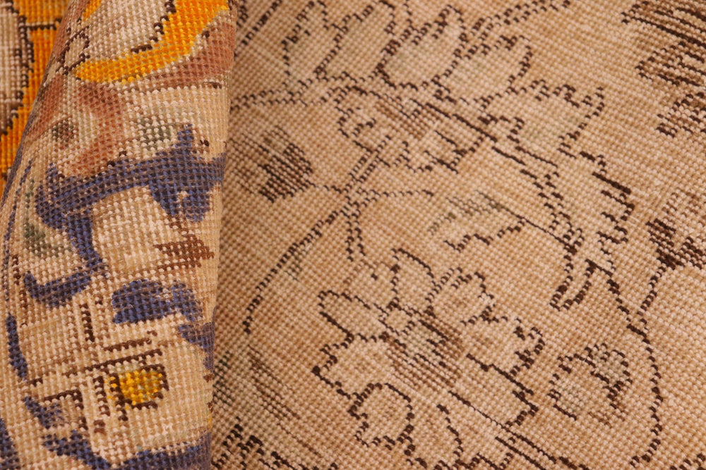 handmade Vintage Hand Painte Orange Blue Hand Knotted RECTANGLE 100% WOOL area rug 10' x 13'