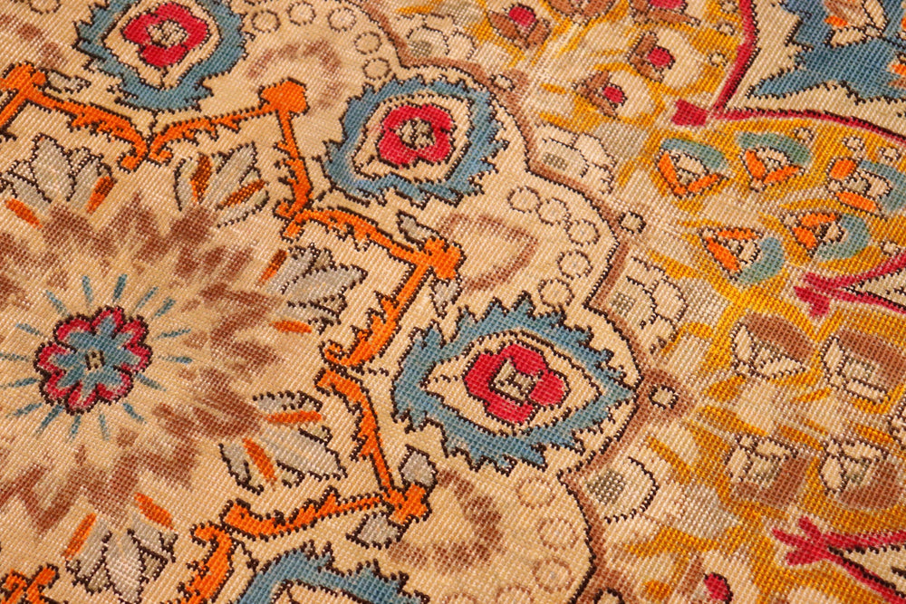 handmade Vintage Hand Painte Blue Yellow Hand Knotted RECTANGLE 100% WOOL area rug 10' x 12'