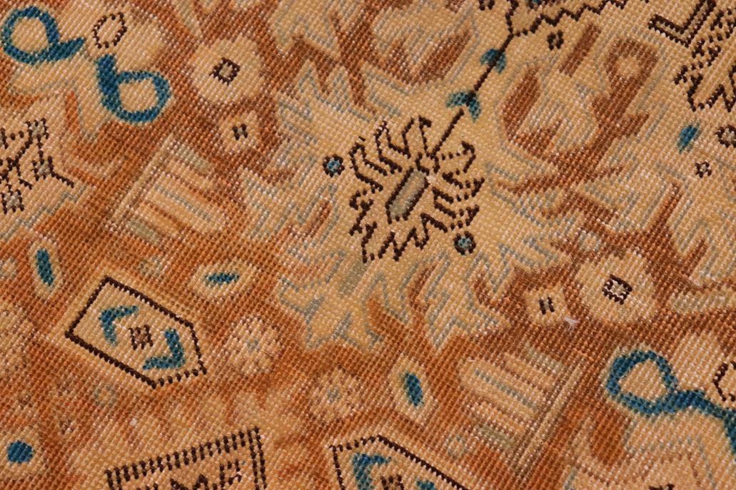 handmade Vintage Hand Painte Teal Brown Hand Knotted RECTANGLE 100% WOOL area rug 10 x 13