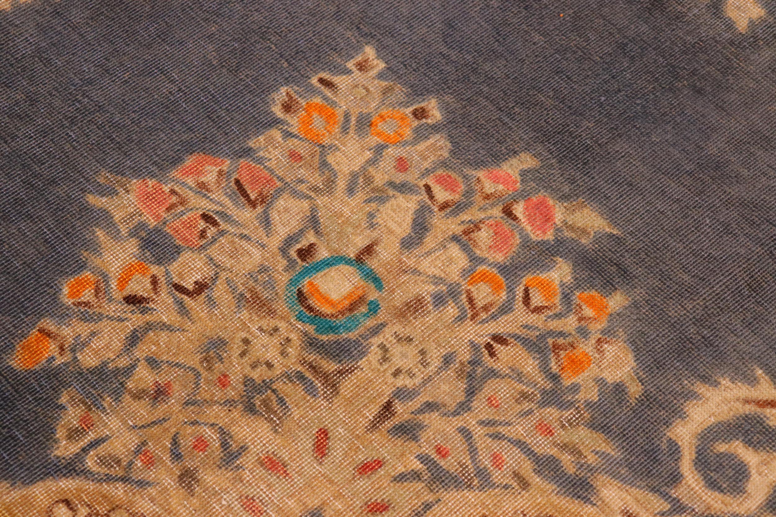 handmade Vintage Hand Painte Grey Gold Hand Knotted RECTANGLE 100% WOOL area rug 10' x 13'