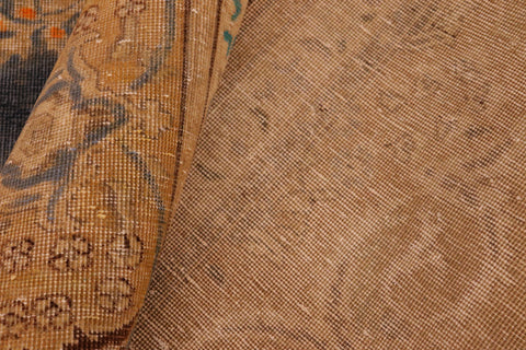 handmade Vintage Hand Painte Grey Gold Hand Knotted RECTANGLE 100% WOOL area rug 10' x 13'