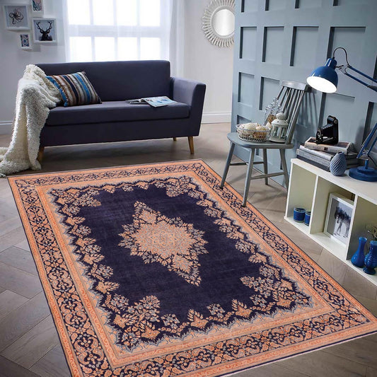 handmade Vintage Vintage Blue Brown Hand Knotted RECTANGLE 100% WOOL area rug 10' x 13'