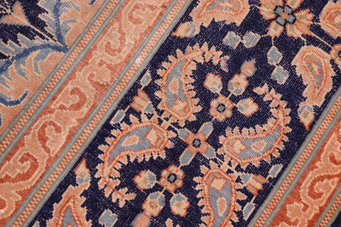 handmade Vintage Vintage Blue Brown Hand Knotted RECTANGLE 100% WOOL area rug 10' x 13'