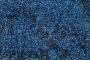 handmade Modern Vintage Blue Black Hand Knotted RECTANGLE 100% WOOL area rug 10' x 13'
