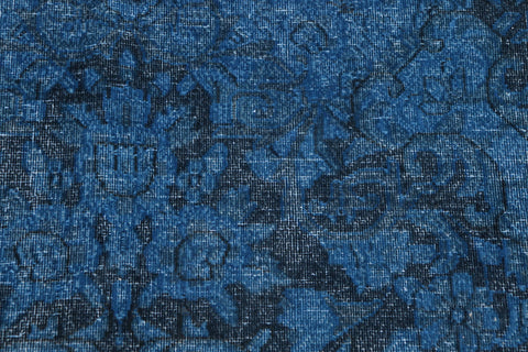 handmade Modern Vintage Blue Black Hand Knotted RECTANGLE 100% WOOL area rug 10' x 13'