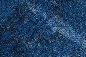 handmade Modern Vintage Blue Black Hand Knotted RECTANGLE 100% WOOL area rug 10' x 13'