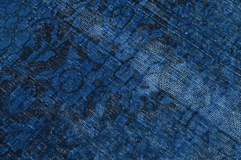 handmade Modern Vintage Blue Black Hand Knotted RECTANGLE 100% WOOL area rug 10' x 13'