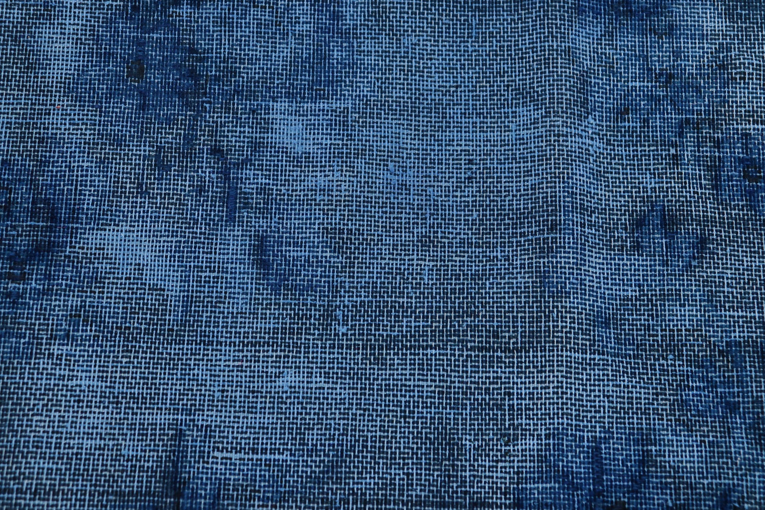 handmade Modern Vintage Blue Black Hand Knotted RECTANGLE 100% WOOL area rug 10' x 13'