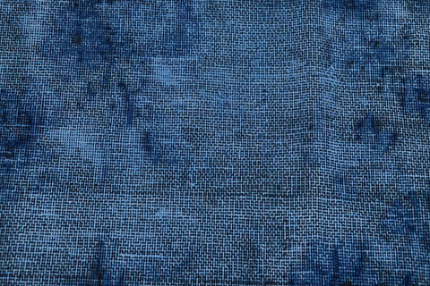 handmade Modern Vintage Blue Black Hand Knotted RECTANGLE 100% WOOL area rug 10' x 13'