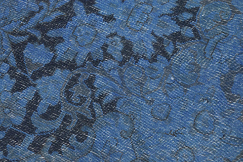 handmade Modern Vintage Blue Black Hand Knotted RECTANGLE 100% WOOL area rug 10' x 13'