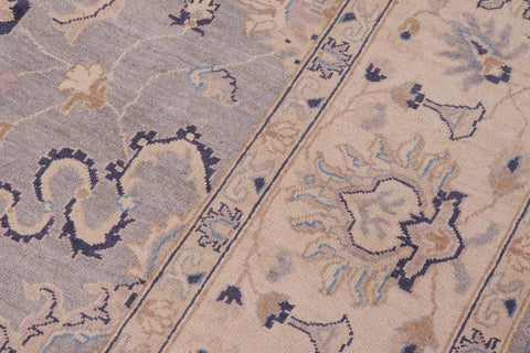 handmade Transitional Kafkaz Grey Ivory Hand Knotted RECTANGLE 100% WOOL area rug 10' x 14'