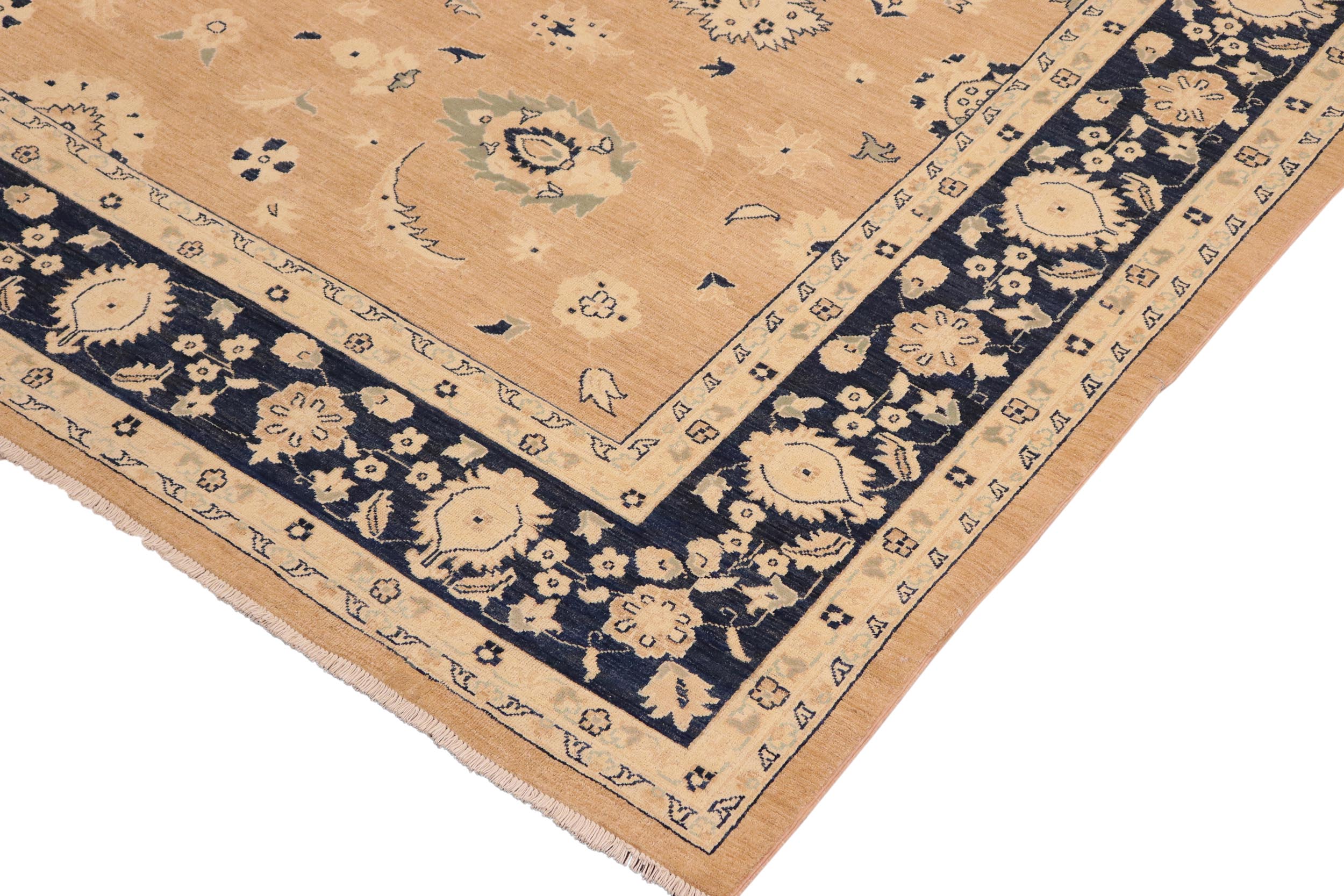 handmade Traditional Kafkaz Brown Blue Hand Knotted RECTANGLE 100% WOOL area rug 10x14