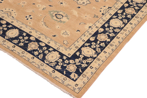handmade Traditional Kafkaz Brown Blue Hand Knotted RECTANGLE 100% WOOL area rug 10x14