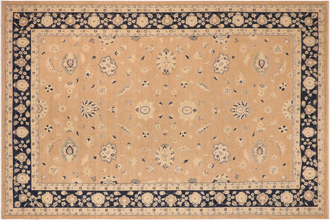 handmade Traditional Kafkaz Brown Blue Hand Knotted RECTANGLE 100% WOOL area rug 10x14