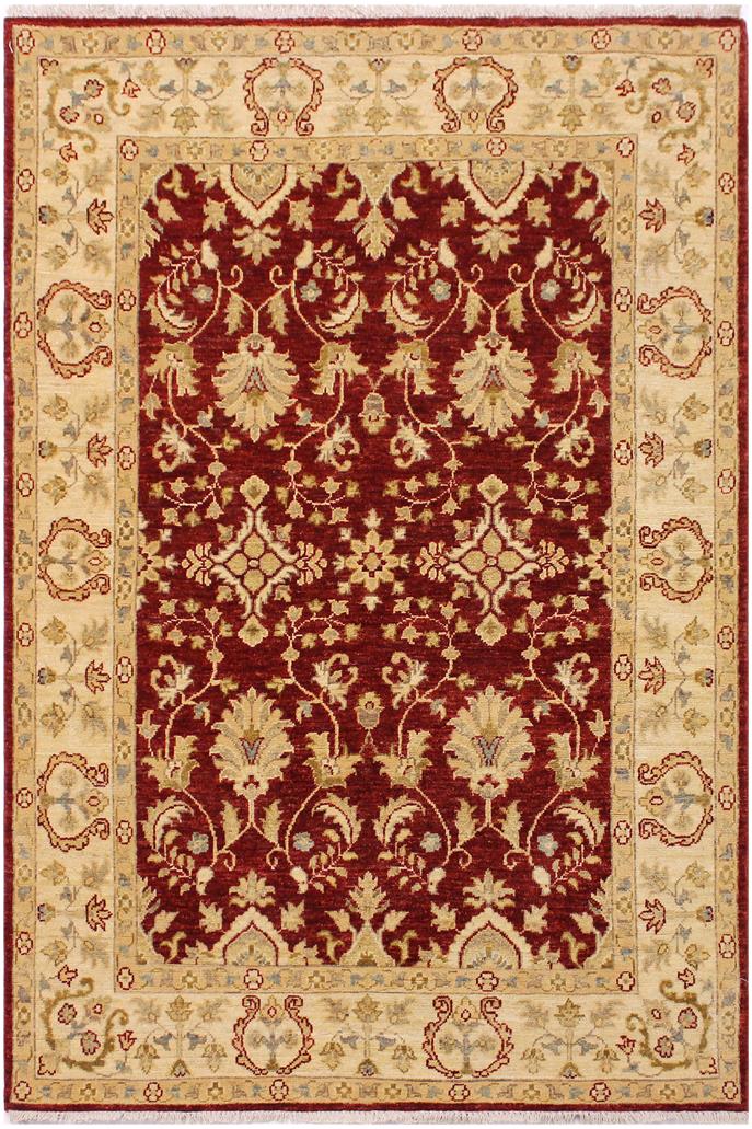 handmade Traditional Kafkaz Red Ivory Hand Knotted RECTANGLE 100% WOOL area rug 4 x 6
