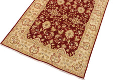 handmade Traditional Kafkaz Red Ivory Hand Knotted RECTANGLE 100% WOOL area rug 4 x 6