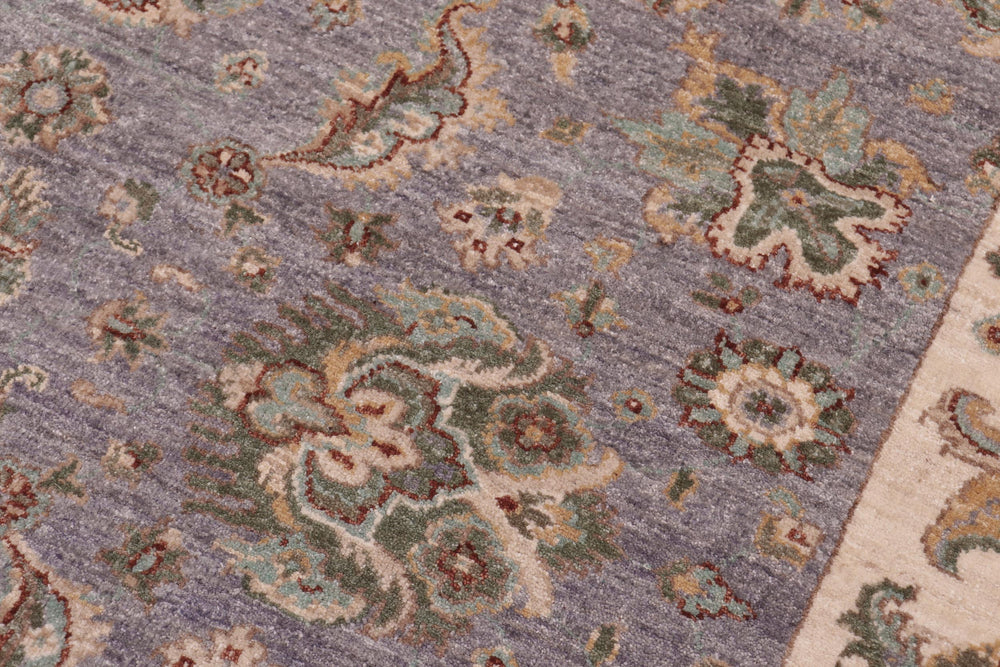 handmade Traditional Kafkaz Grey Ivory Hand Knotted RECTANGLE 100% WOOL area rug 6x8