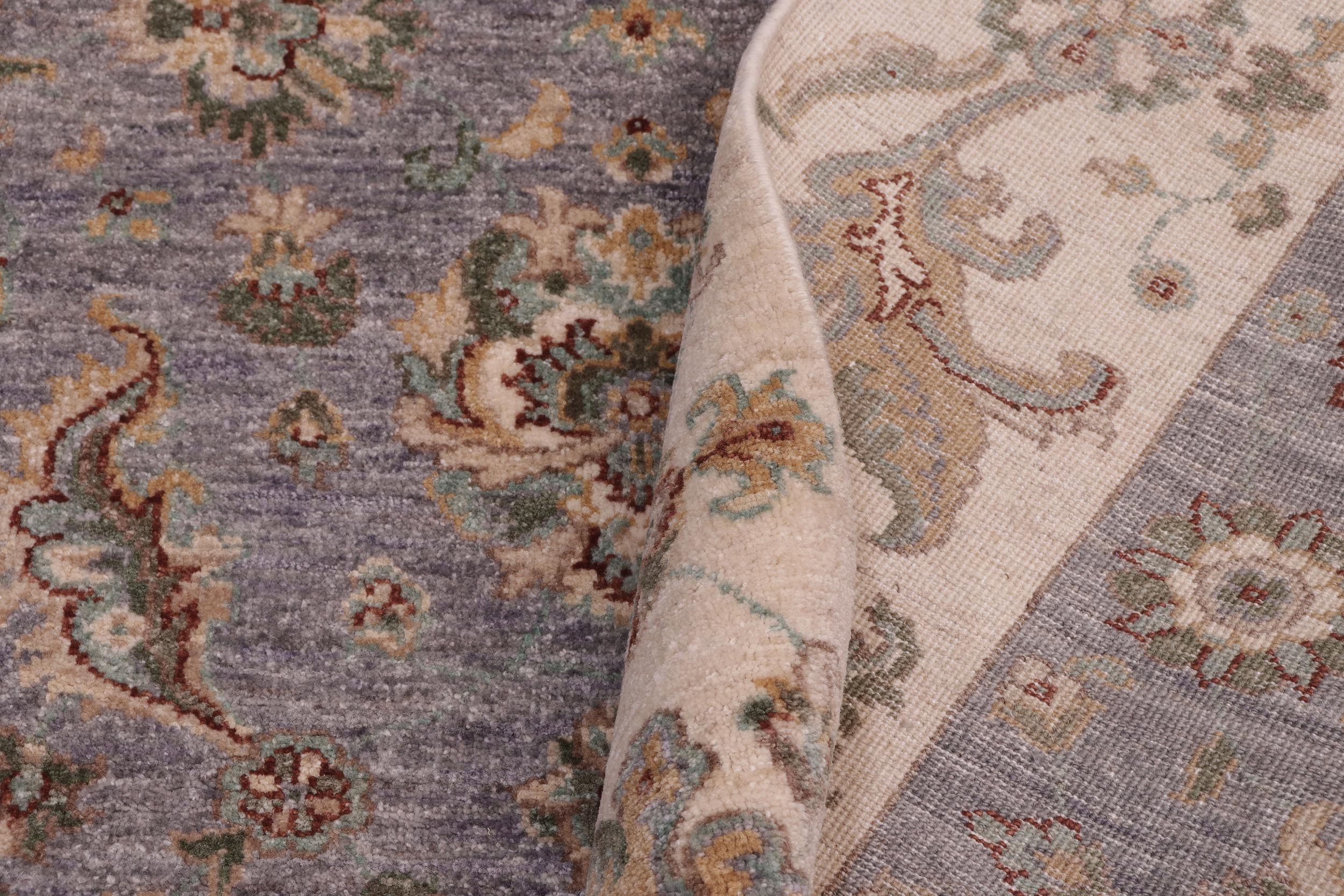 handmade Traditional Kafkaz Grey Ivory Hand Knotted RECTANGLE 100% WOOL area rug 6x8