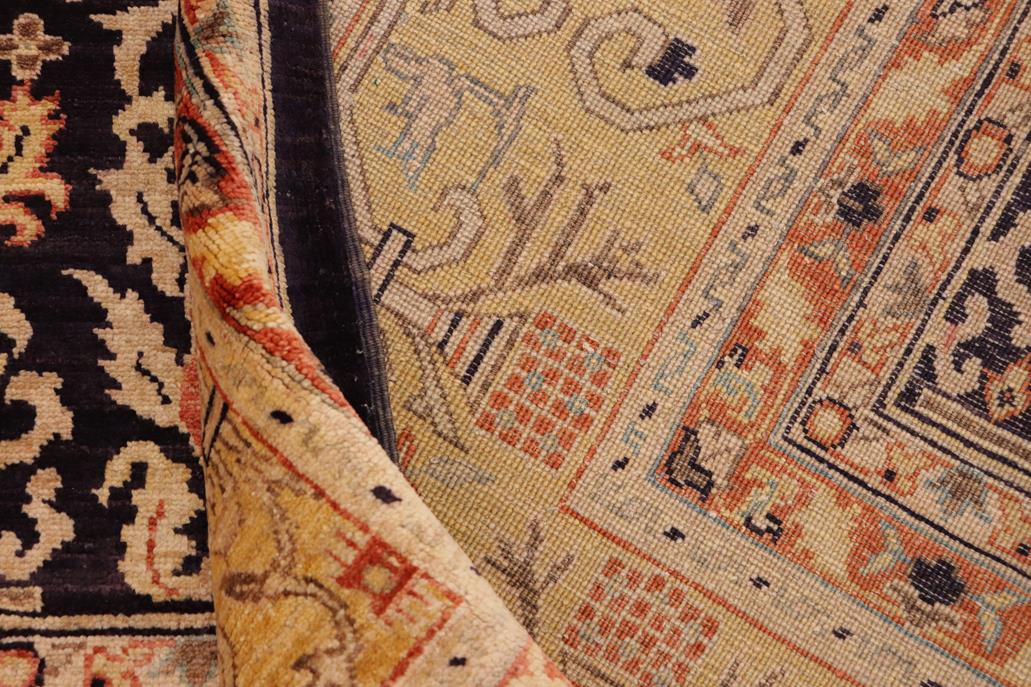 handmade Transitional Kafkaz Blue Gold Hand Knotted RECTANGLE 100% WOOL area rug 10 x 14