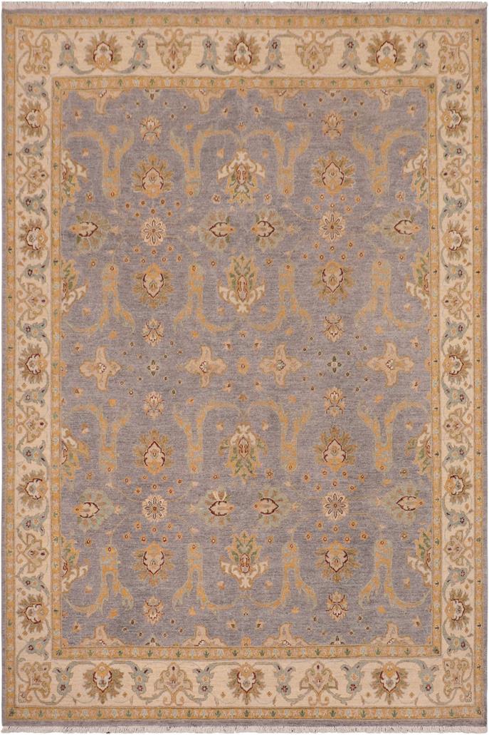 handmade Traditional Kafkaz Lt. Gray Ivory Hand Knotted RECTANGLE 100% WOOL area rug 8 x 10