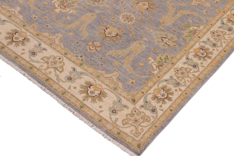 handmade Transitional Kafkaz Lt. Gray Ivory Hand Knotted RECTANGLE 100% WOOL area rug 8' x 10'