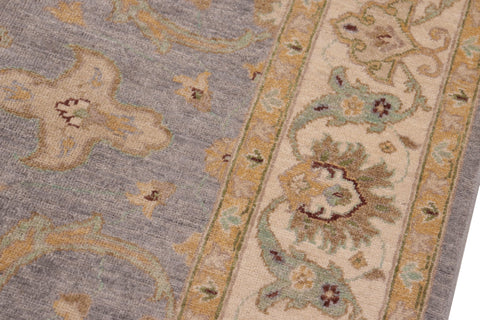 handmade Transitional Kafkaz Lt. Gray Ivory Hand Knotted RECTANGLE 100% WOOL area rug 8' x 10'