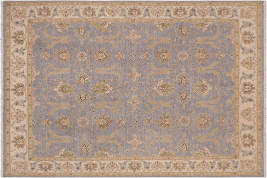 handmade Transitional Kafkaz Lt. Gray Ivory Hand Knotted RECTANGLE 100% WOOL area rug 8' x 10'
