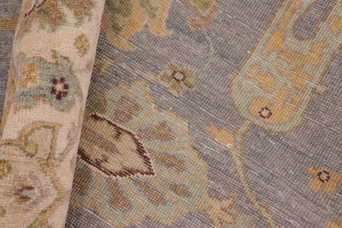 handmade Transitional Kafkaz Lt. Gray Ivory Hand Knotted RECTANGLE 100% WOOL area rug 8' x 10'