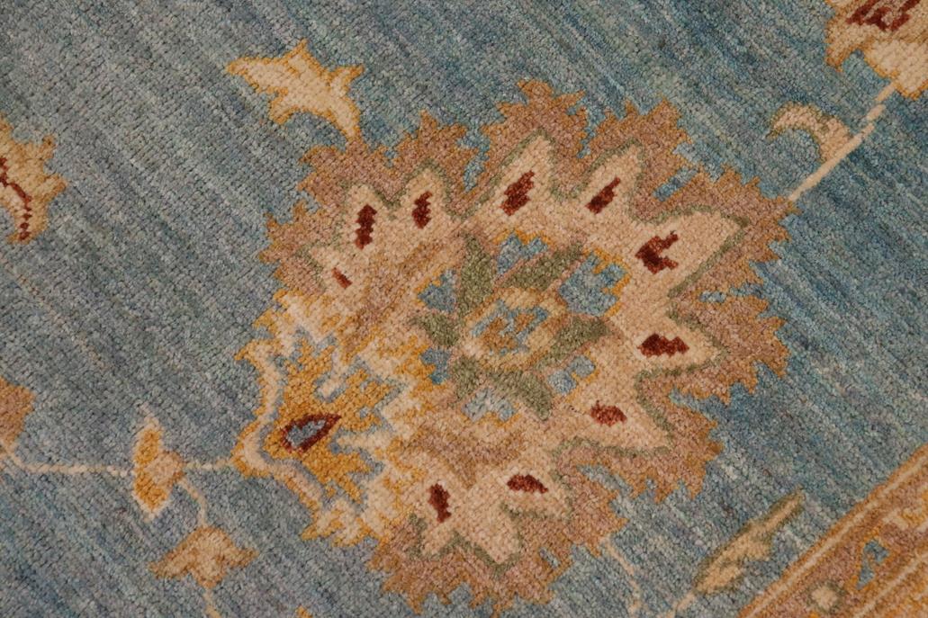 handmade Traditional Kafkaz Blue Beige Hand Knotted RECTANGLE 100% WOOL area rug 9 x 12