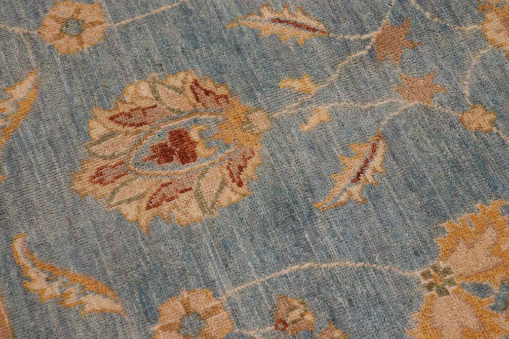handmade Traditional Kafkaz Blue Beige Hand Knotted RECTANGLE 100% WOOL area rug 9 x 12
