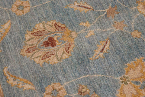 Chic Ziegler Spears Blue/Beige Hand Knotted Wool Rug - 8'11'' x 11'10''